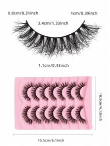 7 Pairs Fluffy Cat Eye Lashes, 6D Curly Thick Faux Mink Eyelashes, Look Like Real Soft Curly Lashes