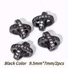 18K Gold Plated Brass Inlaid Zirconia X-Shaped Porous Spacer Beads,Beads Separator,For DIY Jewelry Making Accessories Wholesale - Spacer Beads - View 8