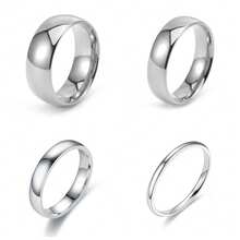 4 Pcs/Set Simple And Versatile Stainless Steel Plated 18k Gold Random Combination With Inner And Outer Ball Ring Different Thickness Gold Ring Men And Women With The Same Couple Ring For Women Daily Wear - 4 Pieces Of Inner and Outer Ball Rings - View 27