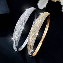 Nieuwe Starry Sky-serie enkelzijdige volledig ingelegde armband met kubieke zirkonia, niche gepersonaliseerde accessoires