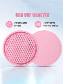 1pc/2PCS Car Cup Coaster, Cup Holder Insert Coasters,Universal Auto Non-Slip Cup Holder Embedded In Ornaments Silicone Coaster, Car Interior Accessories Mat,7cm/2.75 Inch Soft Rubber Pad Set Round Auto Drink Coaster Car Interior Accessories