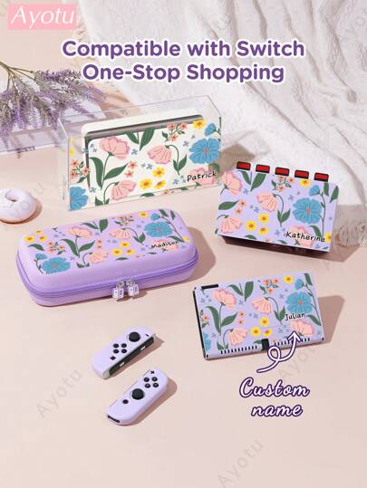 Ayotu 1 Pc Text Customized Switch Protective Case Compatible With Nintendo Switch NS/Switch OLED/Switch Lite/2025 New Switch2 7.9 Inch Cover, Name Customized Switch Accessories