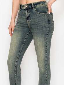 Women's Elyse Mid Rise Comfort Fit Skinny Jeans - Light Grey - View 8