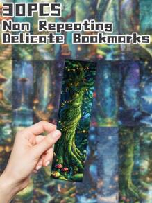 30 piezas Marcadores de libros con temática de bosque misterioso, no repetitivos y delicados, ideales como regalo festivo, tarjetas decorativas de lectura, papelería, regalos para clubes de lectura, escritores, amantes de los libros, estudiantes, maestros y útiles escolares