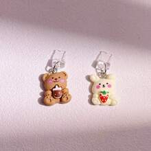 2 件套卡通情侣熊爱情故事手机防尘塞装饰