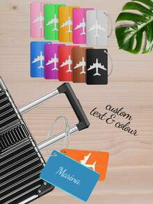1pc/3pcs Personalized Luggage Tags For Suitcases,Bag Tags For Luggage Travel Luggage Tags With Privacy Name Card,Small Metal Luggage Tags Luggage Identifiers For Suitcases.Customized Text And Colour Gift. - Multicolor - View 1