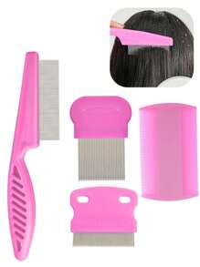 4pcs/3pcs Professional Lice & Nits Removal Comb Set, Fine Tooth Comb, Dandruff Remover Hair Comb Set, Specialized Hair Delousing Comb ,Hair Styling Tools ,Beauty ,Hair Accessories