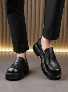 Men's Formal Business Leather Dress Shoes, Slip-On Vacation Wedding Shoes