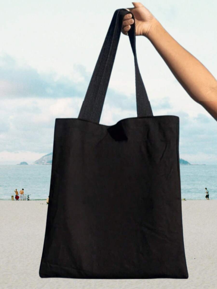 Plain 100% Cotton Ecobag, Black Color - màu đen - Xem 1