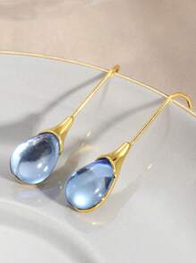 Pendientes colgantes en forma de lágrima en múltiples colores, accesorios de joyería elegantes para mujer, regalo para festividades