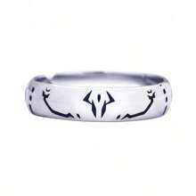 1pc Sukuna Tattoo Design Accessory Set - Adjustable Ring And Earrings, Cosplay Prop Halloween