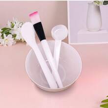 CIMACA 1个面膜碗+1个面膜刷+1个手柄硅胶刷+1个多功能双头刷，DIY面膜搅拌碗套装，化妆工具，面膜搅拌工具，适合旅行