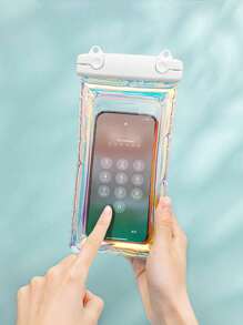 1pc Inflatable Waterproof Shockproof Phone Pouch, Underwater/Outdoor Swimming Waterproof Phone Case With Touchscreen