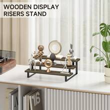 Wooden Display Riser Stand, 4 Tier Perfume Display Stand, Perfume Organizer With Metal Stand For Dresser, Display Shelf For Cologne, Spice Rack, Figruine, Cupcake - 3 Tier-Brown - View 4