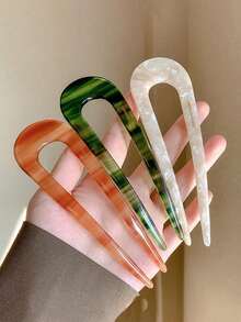 5 件/3 件/2 件/1 件女士时尚休闲百搭图案 U 型发夹，适合日常使用，春夏新品，送给妈妈的好礼物（发夹上的字母是随机的）发梳，侧梳，学校用品