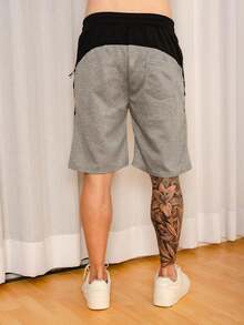 Men's Sweatpants / Zippered Pockets / Elastic Waist - Màu Xám nhạt - Xem 2