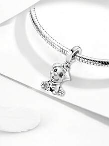 1Pc Fashionable Cute Pet Puppy Series Charm Bead Fit For Women Bracelets Bangles DIY Jewelry Making And Daily Outfit Matching Jewelry Decoration For Girls