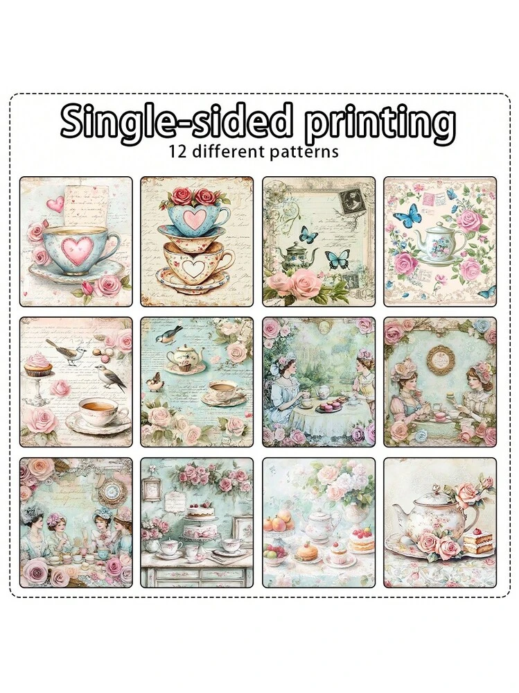 Decorative Paper, 15x15cm, 48 Sheet Single-Sided Scrapbook, Red 12 Designs Pattern Paper For Valentine S Day Photo Frame And Decor Gift Decoration - View #10