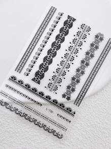 16Pcs/Set Four Colors Lace French Nails Art Stickers DIY Adhesive Sliders Nail Polish Manicure Sticker Decals