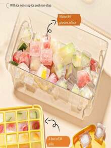 1pc One-Touch Ice Cube Tray, Easy Release Ice Cube Maker, Home Use Fast Freezing Ice Cube Storage Box - Multicolor - View 4