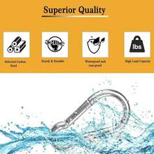 12PCS 2 Inch Small Carabiner Clip, Spring Snap Hook, Heavy Duty Galvanized Steel Keychain Carabiner, Locking Climbing Caribiners Clips Gym, Plant Hanging, Outdoor Camping, Hiking, 200 Lbs Capacity - 43399870 - View 10