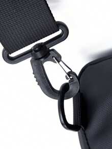 1 Pc Casual Solid Color Waist Bag Zipper Multiple Pockets Adjustable Strap Crossbody Bag Lightweight Chest Pocket Coin Wallet With Earphone Hole For Daily/Outing/Exercise/Sprots - Black - View 9