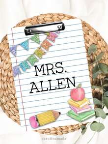 个性化教师礼物，定制亚克力教师姓名写字板，元素教师写字板，返校教师感谢礼物，学习用品，办公装饰 - 彩色 - 查看 18