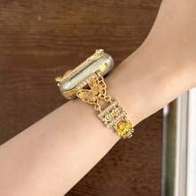 Apple Watch Band Women 1pc All-New Crystal Butterfly Rotating Stress Relief Elegant Style Apple Watch Case Compatible With Apple Watch Screen Protector To Prevent Screen Scratching - Multicolor - View 5