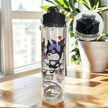 Sanrio (Authorized) Sanrio Hello Kitty Kuromi Melody Jade Guigou 800ml/27 Oz Cartoon Transparent Sports Water Bottle, Leak Proof, Portable, Drop Proof, Comes With Pop Up Lid, Suitable For Exercise, Slow Running, Gifts For Her, Birthday Gifts, Graduation Season, Summer Travel Accessories, Etc