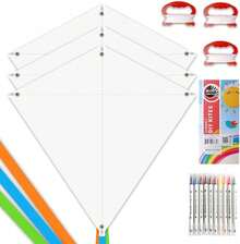 DIY Kites Kite Making Kit Bulk, Decorating Coloring Kites Party Pack,White Diamond Kite Kits (3 Pack) - 43409993 - View 1