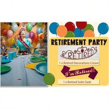 New  Retirement Party Drations Retired Tiara/Crown, Retired Sash For Women Retirement Gifts, Retirement Party Pli, Gifts, Favors (Burgundy Red) - 勃根地紅 - 查看 6