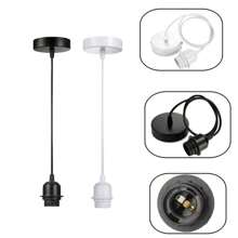 E27 Hanging Lamp Base - With 100.0cm Hanging Wire, Hardwired Chandelier Base - Multi-Functional White/Black Lampshade Base, Suitable For Home, Bar, Restaurant And Hotel Decoration