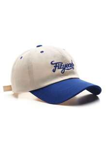 1 Stück Unisex-Baseballkappe Einfarbig mit Buchstabenstickerei, modische und vielseitige Snapback aus Polyester, geeignet für Outdoor-Aktivitäten und den Alltag