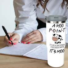 1pc 30oz Moo Point Tumbler, Double Wall Vacuum Insulated Travel Mug, Spill Proof Lid, Perfect Gift For Dad, Mom, Ideal For Christmas, Thanksgiving, Valentine's, Mother's, Father's Day, Gift For Birthday, Coffee Cup - 30oz - 查看 4