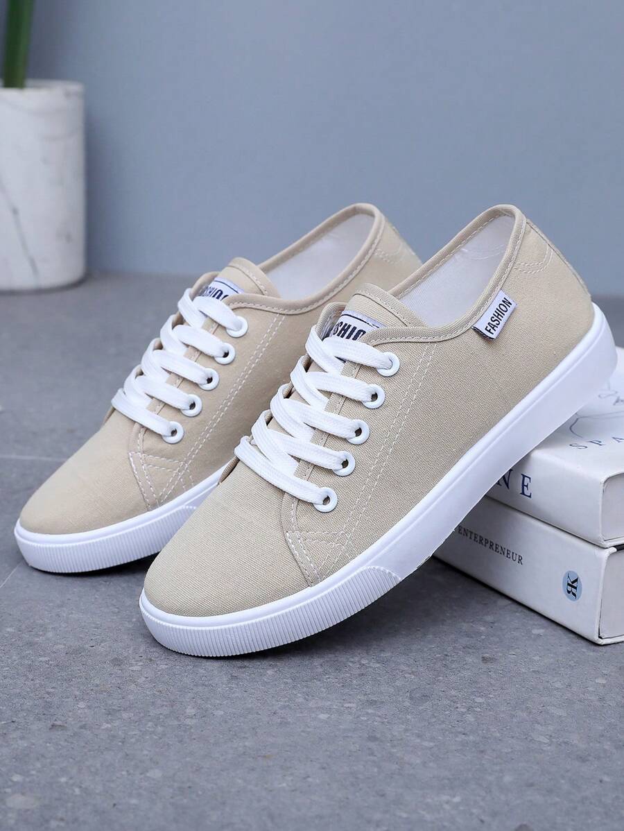 Women's Canvas Sneakers, 2024 Spring/Summer Versatile White Casual Flat Shoes, Student Skateboard Shoes