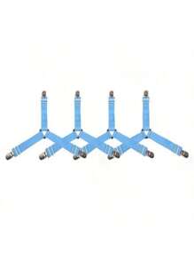 4pcs Triangle Household Bed Sheet Fixers, Adjustable Elastic Sofa BedSheet Fixing Clips, Tablecloth Fixing Belt, Anti-Running Anti-Slip SheetBuckles