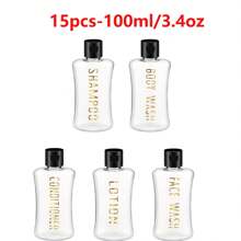 15/5/10pcs Travel Bottles With Flip Cap Clear Plastic Travel Size Containers Portable Leak Proof Squeeze Bottle Refillable Empty Cosmetic Containers For Liquid Shampoo Lotion Equipped With Waterproof Labels Very Easy To Pack And Travel Thanksgiving, Halloween, And Christmas Are Applicable