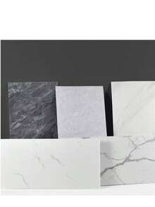 10PCS Self-Adhesive Grey Marble PVC Cladding Wall Panels For Kitchen Bathroom 60cm X 30cm - Light Grey - View 2