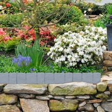 Lospitch Plastic Lawn Edging | Polypropylene Stone Look | Grey/Anthracite | 2.5-25m Lengths | 10-100 Pieces | Decorative Flowerbed Edging | 25x23x1cm - 灰色 Length:17.5M - 查看 6