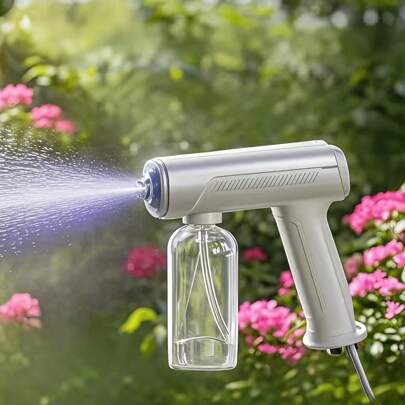 XO Lab Nano-Spray Gun, Handheld Household Nano-Atomizer, Blue Light Atomizer, Wireless Sprayer W/ 268ml Bottle, Suitable For Household Cleaning And Watering Plants And Trees, Lightweight And Powerful