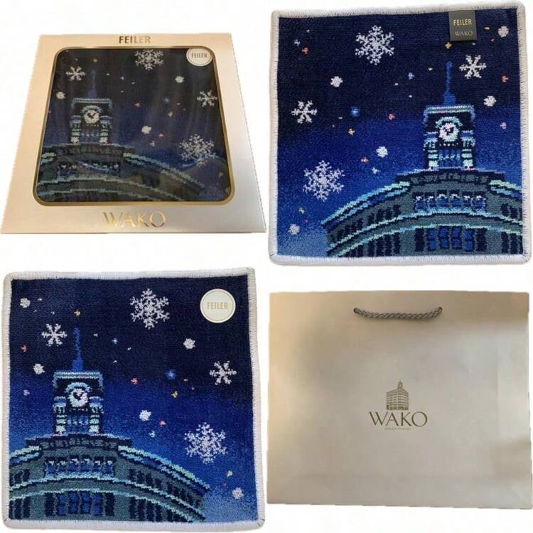 新品未開封 フェイラー 和光 FEILER WAKOクリスマス ハンカチ