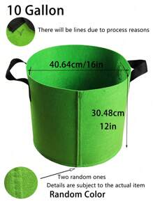 1 Pieza Verde Bolsas de cultivo de 10 galones, macetas para cultivo de plantas, macetas para plantas, bolsas para plantación de plántulas, reutilizables, de tela no tejida gruesa, operación simple y conveniente, para balcón del hogar, vivero, bolsas para crecimiento de plantas, adecuado para plantas pequeñas, frutas, verduras, flores