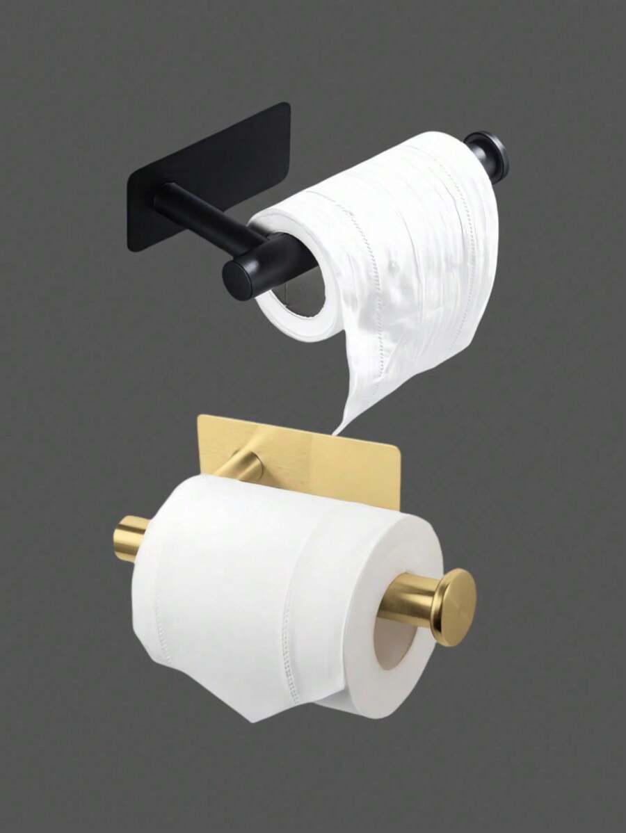 1pc Gold Toilet Paper Holder Bathroom Tissue Storage Rack Stainless Steel Paper Towel Hanger Back To School