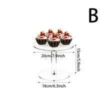 1 pieza Soporte para pastel de acrílico transparente, juego para decoración de postres y cupcakes, adecuado para exhibir pasteles en fiestas de cumpleaños, bodas, navidad y otros eventos