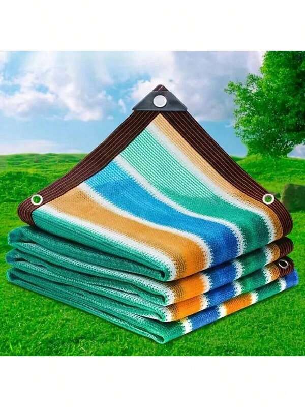 1 pieza Malla sombreada encriptada beige: Ideal para camping al aire libre, protección solar perfecta para patios, balcones, jardines, cobertizos para plantas y animales. Artículos esenciales de playa y juegos acuáticos.