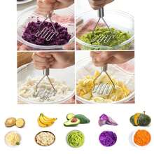 Stainless Steel Wavy Potato Masher, Kitchen Gadget For Mashing Potatoes - Multicolor - View 4