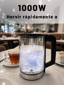 Electric Kettle, Electric Teapot, Cordless Jug, 2 Liters, 1000 W, Stainless Steel, Durable, Boils Water In Minutes, Removable Base, - Clear - View 4