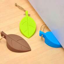 1 Stück / 4 Stücke Silikon Blatt-förmiger Türstopper, mit Seil am Schweif zum leichten Aufhängen, verhindert Einklemmen der Hand und automatisches Zufallen der Tür. Silikon wasserdicht, geeignet für Wohnzimmer- und Badezimmertüren. - Braun - Übersicht 6