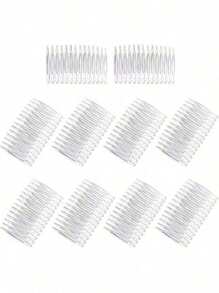 2 Stück transparenter Haarkamm, Damen Haarklammer Kamm mit 14 Zähnen, Plastik Brautschleier Kamm, exquisites Haarzubehör für Mädchen, Haarstyling Werkzeuge