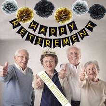 New  Retirement Party Drations Retired Tiara/Crown, Retired Sash For Women Retirement Gifts, Retirement Party Pli, Gifts, Favors (Gold) - Gold - View 3